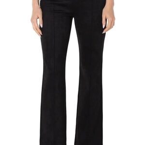Liverpool By Los Angeles Black Boot Cut Faux Suede Pants Sz Med NWT